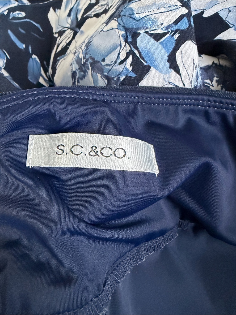 S.C. & Co. Navy Floral A-Line Women's Skirt
